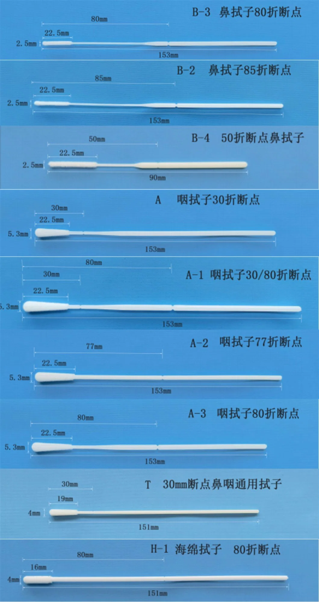 Flocked Swab, ABS Stick Oral Swabs IV Cannula Blood Collection Tube Alcohol Pad Swab Kit